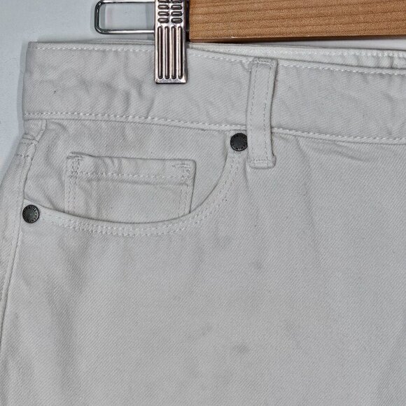 Paige‎ Cuffed Raw Hem Jeans Shorts High-Rise White Denim Women's Size 30 - Picture 7 of 11